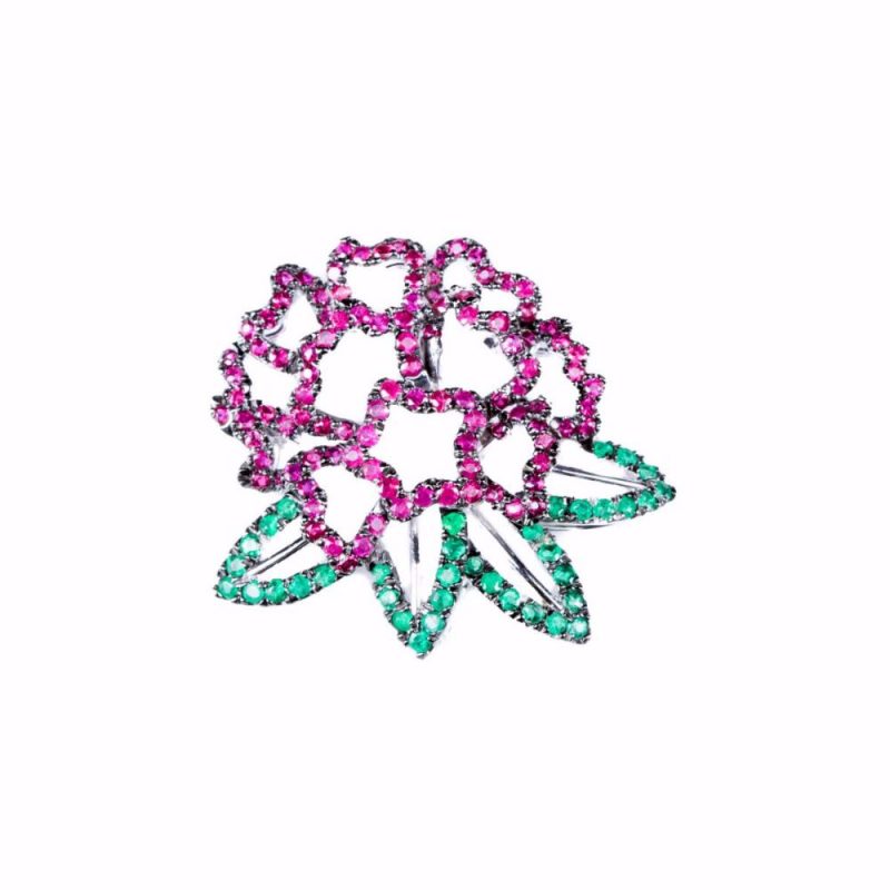 Evergreen Ruby Brooch