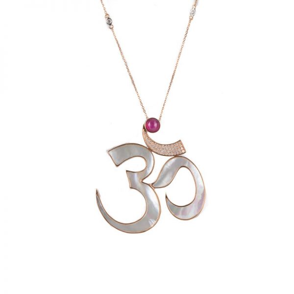 Aum/Om Harmony Mother of Pearl Good Luck Pendant