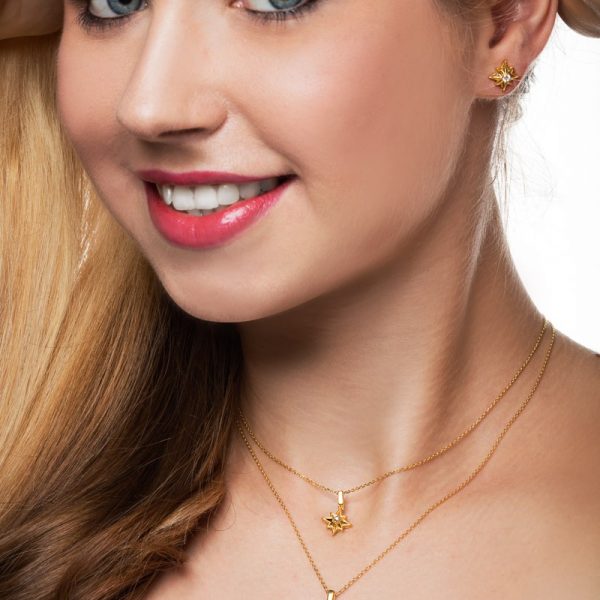 Kajal Naina Diamond Earring Gold Model Necklace Pendant Shining-Star