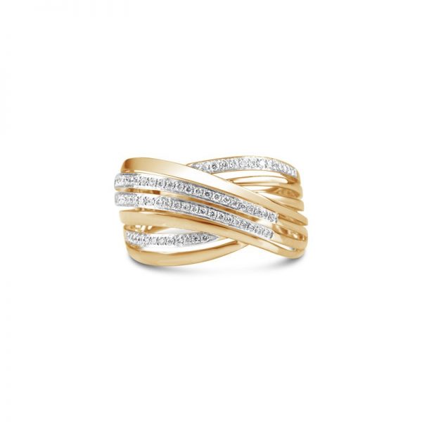 Gold | Diamond Flow | Statement Ring online from Kajal Naina
